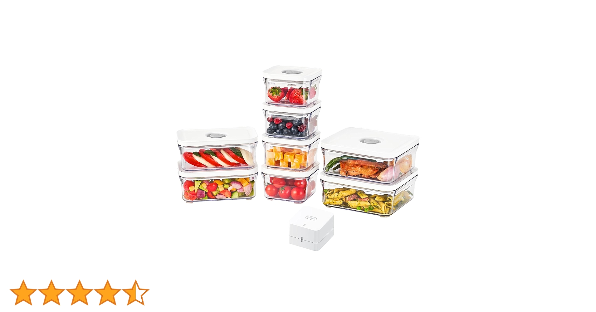 Amazon|VAKUEN プレミアム真空保存容器&全自動食品シーラー機 ミニ9個 Amazon|VAKUEN プレミアム真空保存容器&全自動食品シーラー機 ミニ9個